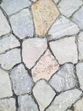 Natural Stone Pavement Pattern With Irregular Rock Texture Stock Photos