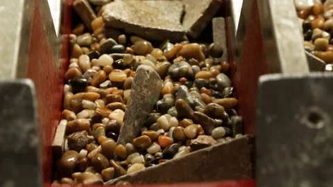 Natural stone processing and manufacturing plant. Pebbles and leftovers 스톡 동영상 117470342