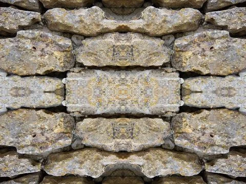 Natural stone surface texture repeat kaleidoscope pattern art Stock Photos