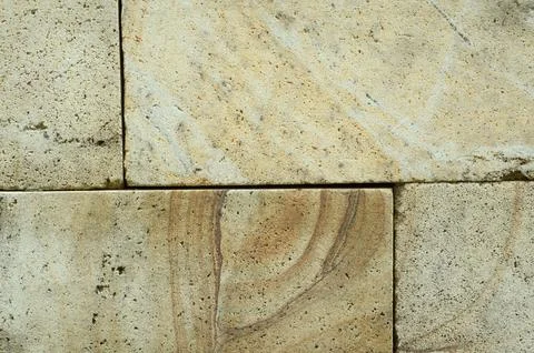 Natural Stone Wall Blocks with Rough Porous Texture Stock Photos