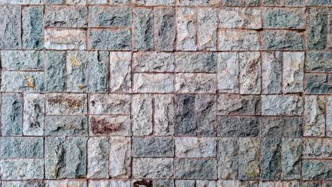 Natural Stone Wall Texture with Rectangular Pattern Foto stock