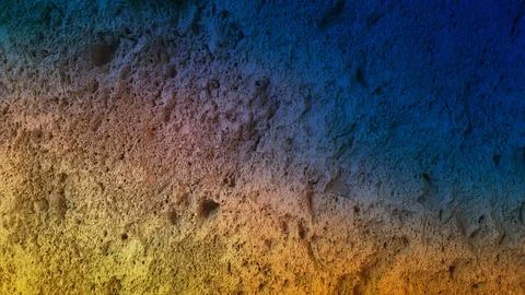 Natural stone wall texture with a smooth gradient from blue to warm yellow,.. 스톡 일러스트