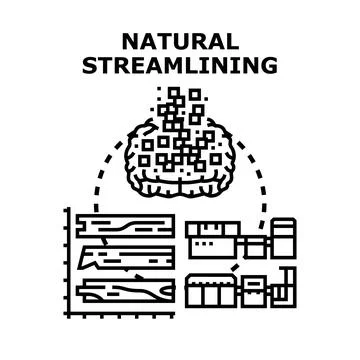 Natural streamlining process forming optimal business efficiency Stock Illustration