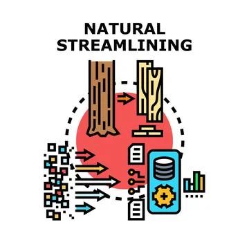 Natural streamlining process optimizing business data flow Stock Illustration