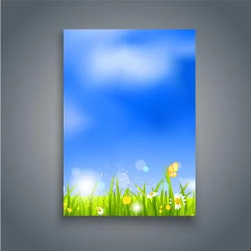 Natural summer template Stock Illustration