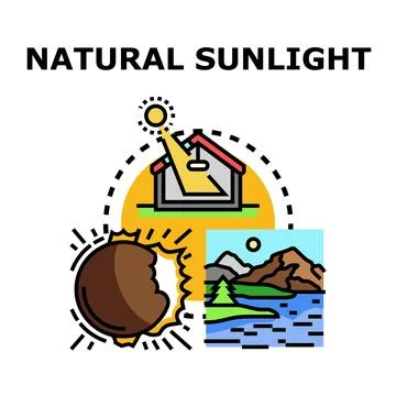 Natural sunlight concept providing light and energy 스톡 일러스트