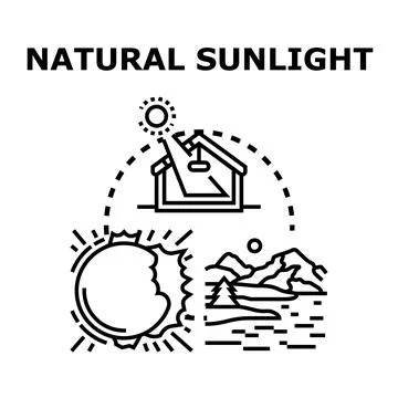 Natural sunlight concept providing light and energy 스톡 일러스트