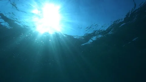 Natural sunlight under water surface in the sea Stock Footage 115706872