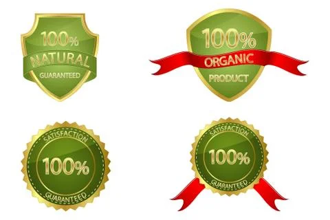 Natural tags on white background Stock Illustration