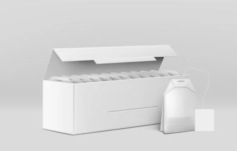 Natural tea packaging realistic vector mockup Stock-Illustration