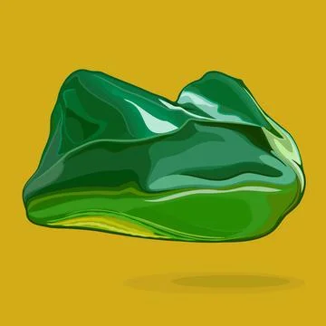 Natural untreated malachite gem.  Stock Illustration