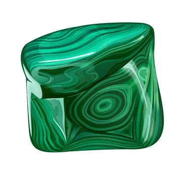 Natural untreated malachite gem.  Stock Illustration