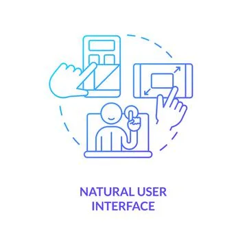 Natural user interface blue gradient concept icon Stock Illustration