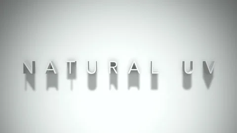NATURAL UV 3D title animation with shadows on a white background Stock Footage 296805022