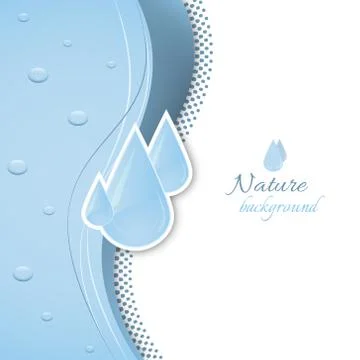 Natural vector background with water drops Stock Illustration