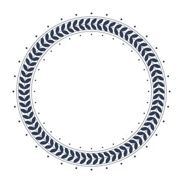 Natural vector frame. Blue leaves on white background template Stock Illustration