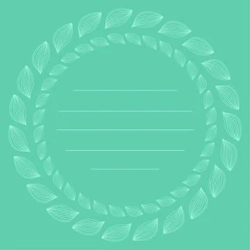 Natural vector frame. Contour linear leaves template Stock Illustration