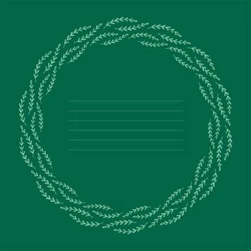 Natural vector frame. Leaves on green background template Stock Illustration