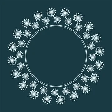 Natural vector frame. White leaves on green background template Stock Illustration