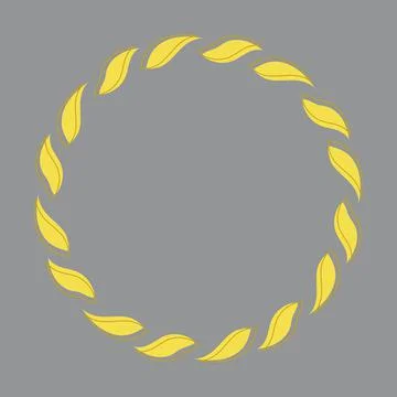 Natural vector frame. Yellow branch on grey background. Template Stock Illustration