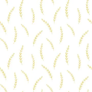 Natural vector seamless pattern leaves on white background template Illustrazione stock