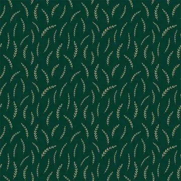Natural vector seamless pattern leaves on green background template Stock Illustration