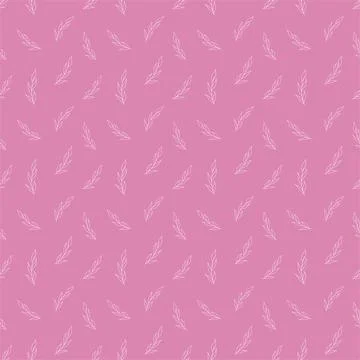 Natural vector seamless pattern leaves on pink background template Stock Illustration