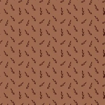 Natural vector seamless pattern leaves on brown background template Stock Illustration