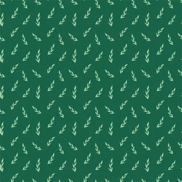 Natural vector seamless pattern leaves on green background template Stock Illustration