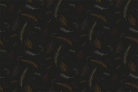 Natural vector seamless pattern of linear elements Stock Illustration