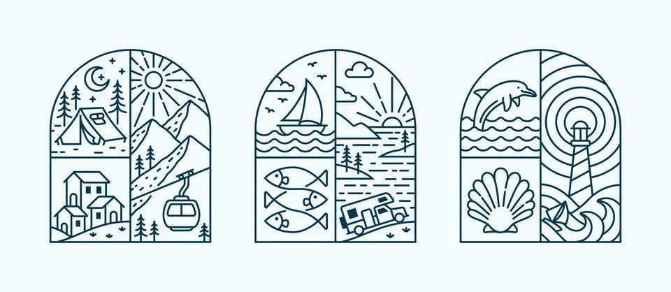 Natural view in the form of a window Stock Illustration