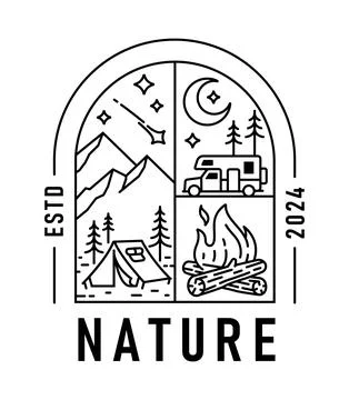 Natural view in the form of a window Stock Illustration