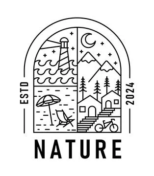 Natural view in the form of a window Stock Illustration