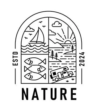 Natural view in the form of a window Stock Illustration