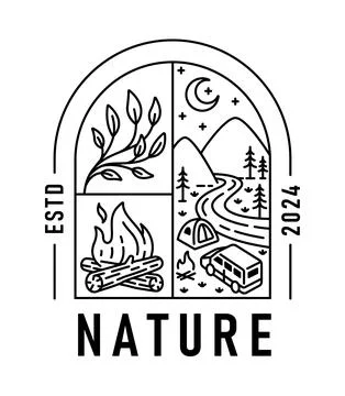 Natural view in the form of a window Stock Illustration