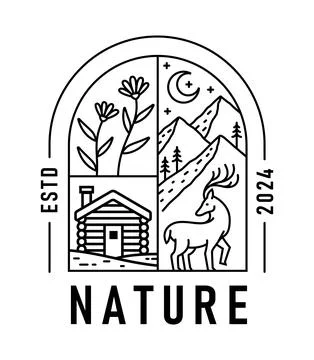 Natural view in the form of a window Stock Illustration