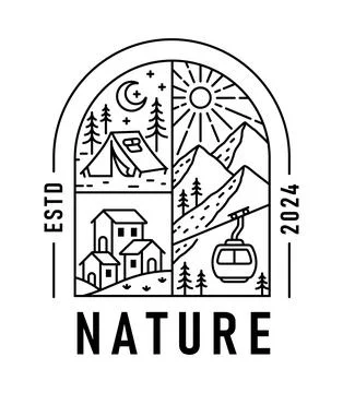 Natural view in the form of a window Stock Illustration