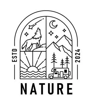 Natural view in the form of a window Stock Illustration