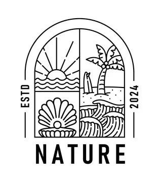 Natural view in the form of a window Stock Illustration