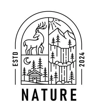 Natural view in the form of a window Stock Illustration