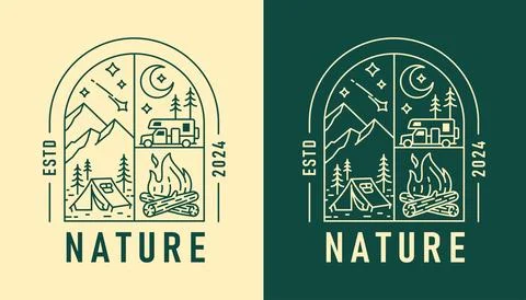 Natural view in the form of a window illustration Stock Illustration