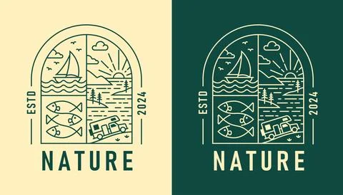 Natural view in the form of a window illustration Stock Illustration
