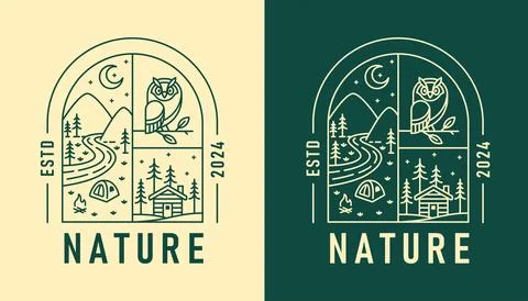 Natural view in the form of a window illustration Stock Illustration