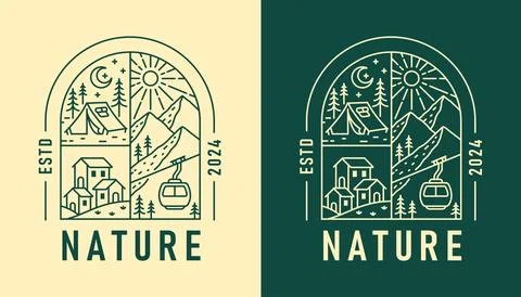 Natural view in the form of a window illustration Stock-Illustration