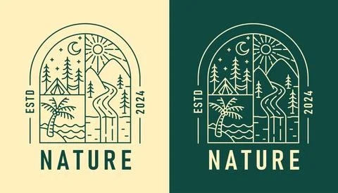 Natural view in the form of a window illustration Stock Illustration