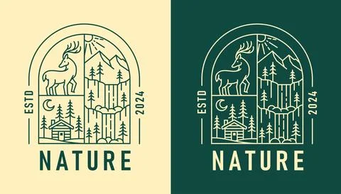 Natural view in the form of a window illustration Stock Illustration