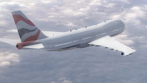 Natural view of plane floating over clouds Stock Footage 120179395