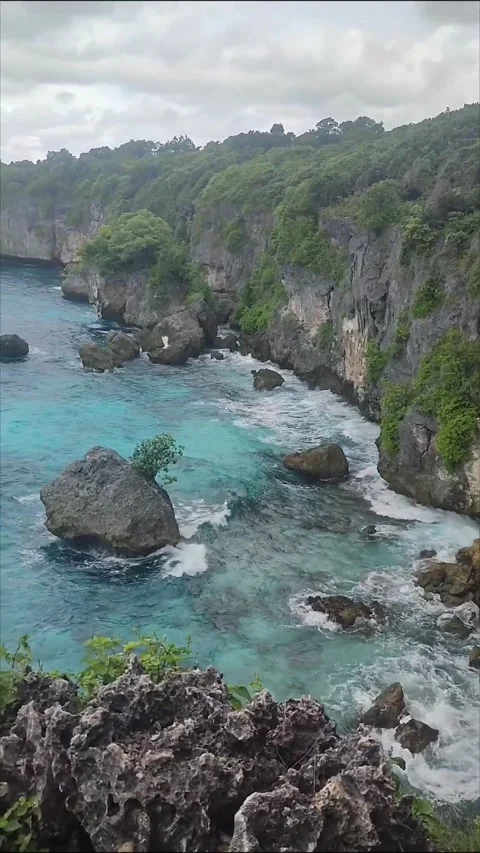 Natural view of sea cliffs Stock Footage 272286817
