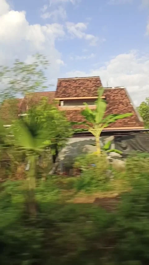 Natural views of Indonesia from the train window Stock Footage 312863043