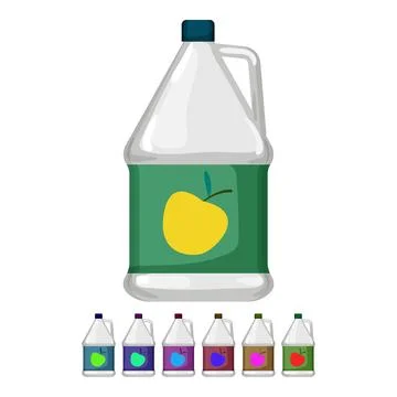 Natural vinegar bottle cartoon vector graphic Stock Illustration